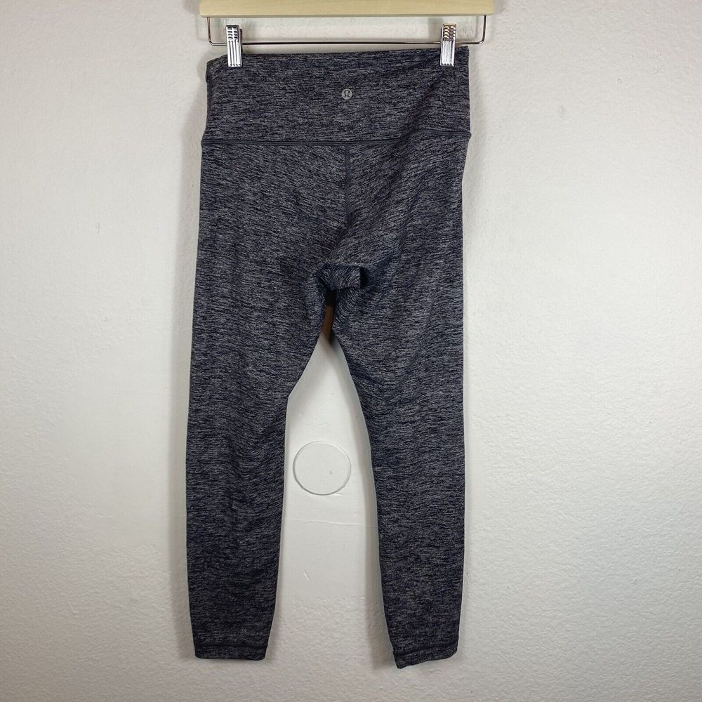 Lululemon Wunder Under Women's Size 8 Leggings Hi-Rise 7/8 Tight Heathered Black - Picture 2 of 7